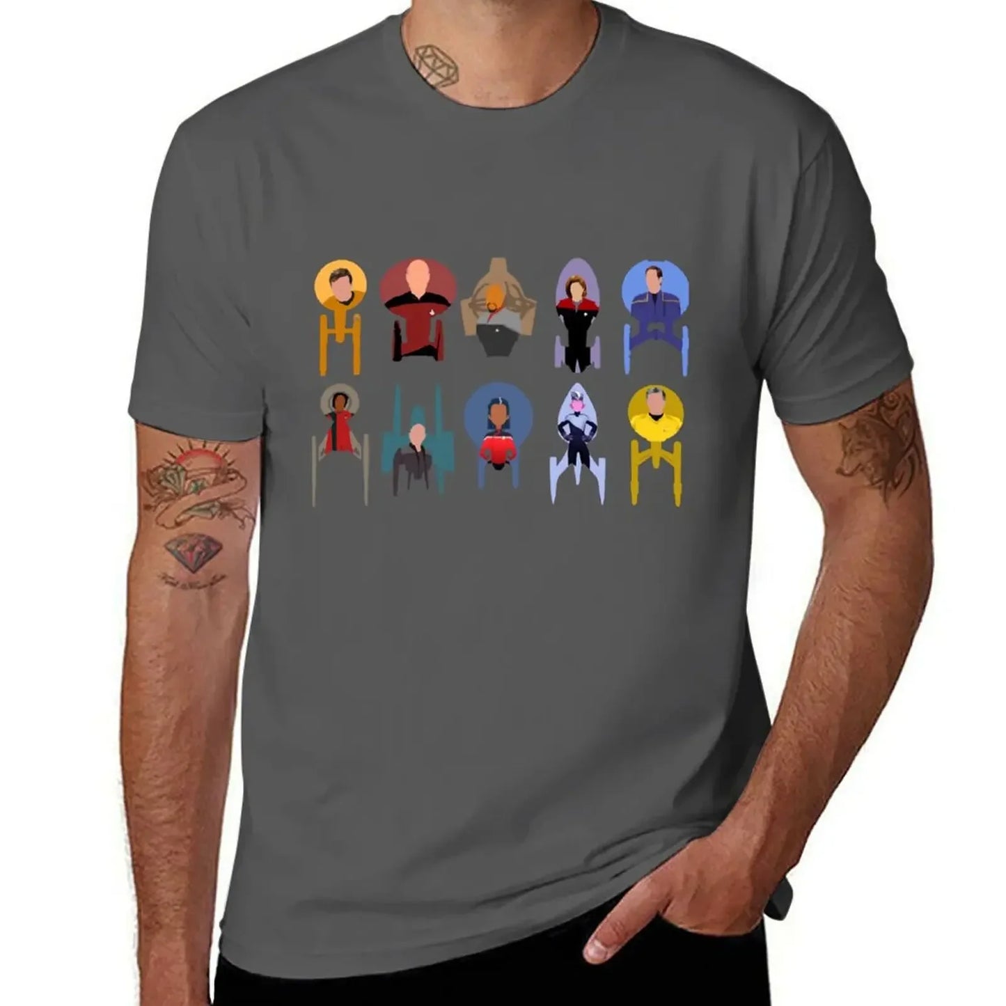Trek ships & captains T-Shirt hippie clothes summer top oversized anime figures mens tall t shirts