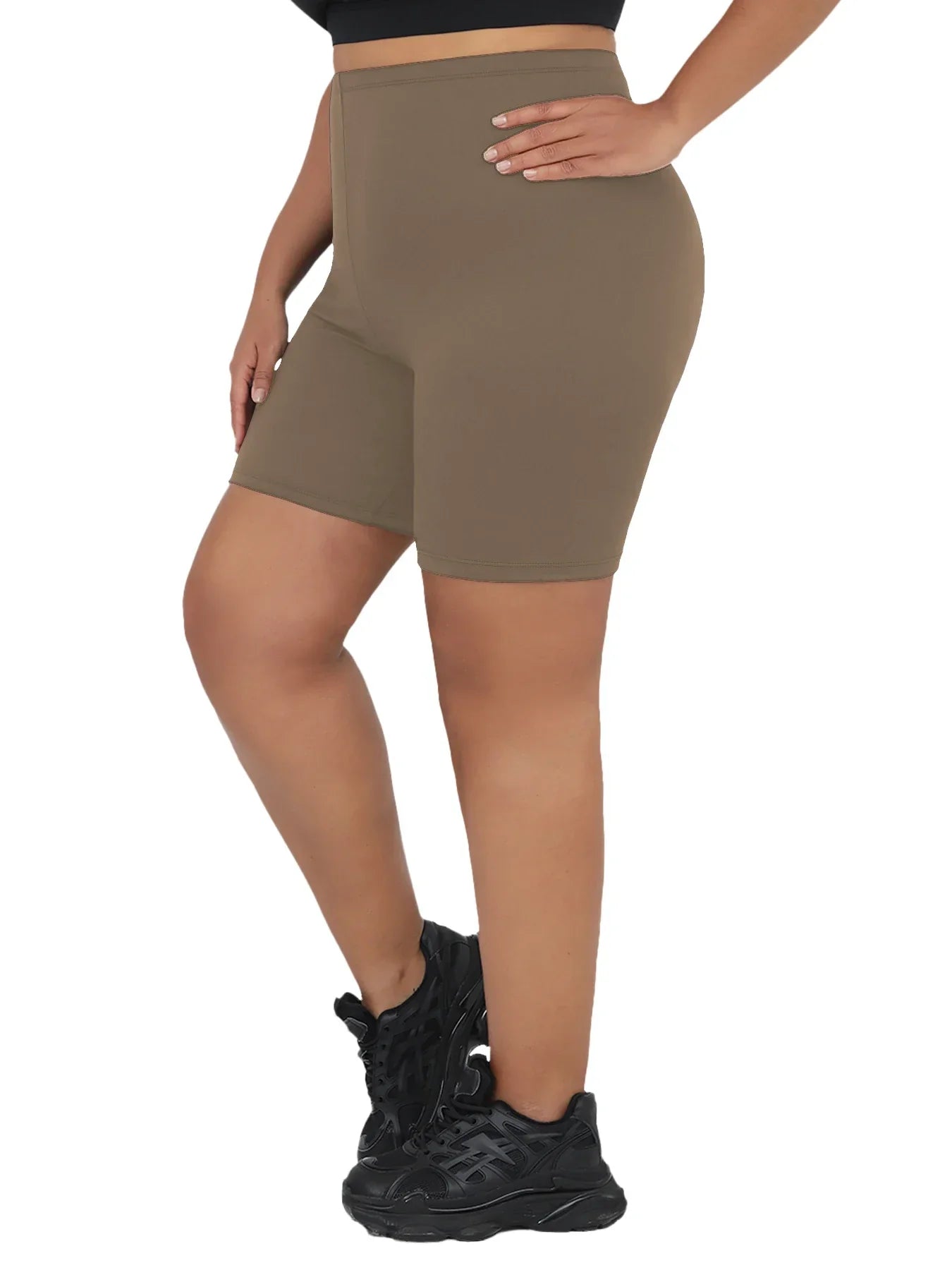 Plus Size Super Soft Biker Shorts For Women No See Through Workout Running Yoga Athletic Shorts 6"Inseam RUNNING