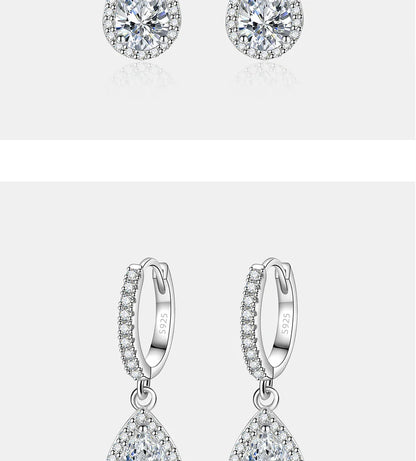 1CT Pear Cut Moissanite Earrings for Women S925 Pure Silver Laboratory Cultivated Diamonds Elegant Wedding Jewelry
