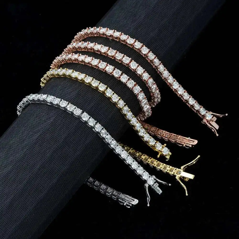 925 Sterling Silver Moissanite Tennis Bracelet D VVS1 with GRA Certificate Exquisite and Luxurious Jewelry Gift