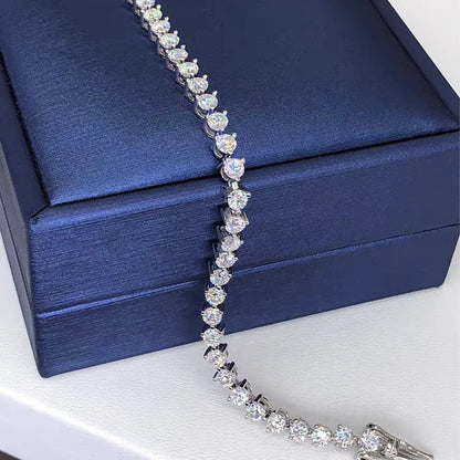 3/4/5MM Full Moissanite Bracelet For Women S925 Sterling Silver D VVS1 Lab Diamond Eternity Bracelet Party Jewelry Gift