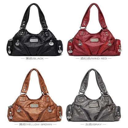 Hot Luxury Bag Women's PU Leather Crossbody Bag Retro Luxury Handbag Fashion Motorcycle Bag Brand Fashion Crossbody Bag