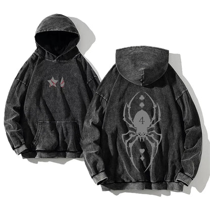 2024 Anime Hunter X Hunter Washed Hoodies Manga Printed Hoodies For Men Harajuku Pullover Contains Cotton Sweatshirts Clothing