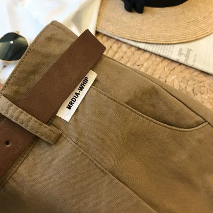 New Wide Leg Shorts for Women Summer Thin Cotton A Line Short Pants Office Lady Classic Loose Casual Zipper Women‘s Shorts
