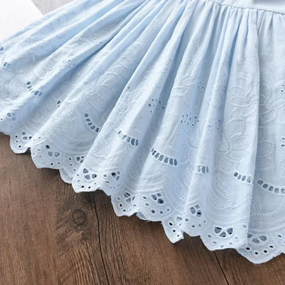 Girls Elegant Dresses 2024 New Summer Kids Party Costumes Girl Floral Princess Outfits Children Vestidos Clothing