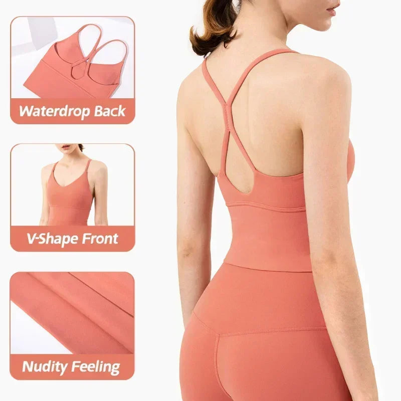 Women's Naked Feeling Sports Bra and Leggings Two Piece Set - High Waist Gym Outfits for Female Fitness, Activewear Sports Sets