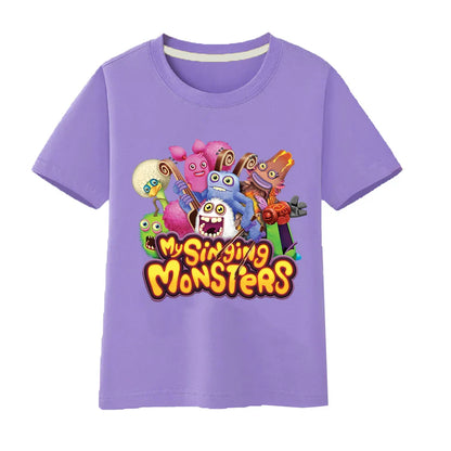 Summer Kids Cartoon Print Sport Clothing Suit Monsters Boys Casual Outfits Children Breathable T Shirt Pocket Shorts 2 Piece Set
