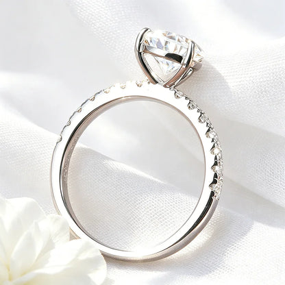 2CT Pear Cut Certified Moissanite Rings for Women Classic Wedding Promise Band Bridal Jewelry Real S925 Sterling Silver