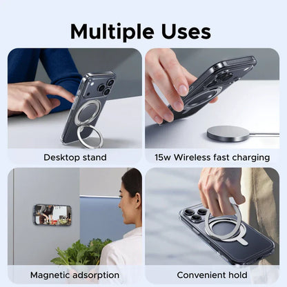 iPhone 17 Pro Max 360° Magnetic Stand Case Cover for iPhone 17pro for Magsafe Rotatable Magnet Kickstand Case