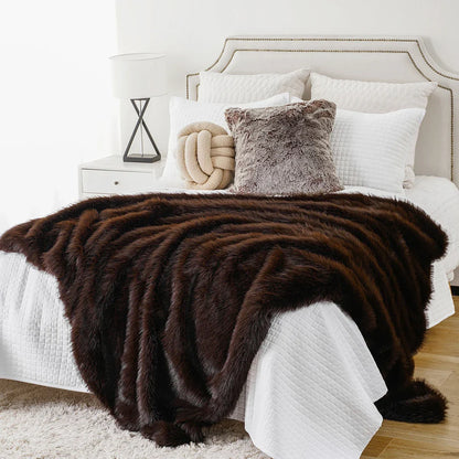 Fluffy Soft Blankets Luxury Fur blanket for Bed Sofa Mink Faux Fur Throw and Blankets Large Warm Blanket for Home Decor