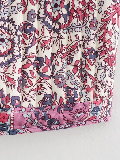 Floral Print Quilted Woman Vest Sleeveless Open Front Loose Female Streetwears retro national style ladies Tops girls Outwear