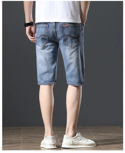 2025 New Summer Brand Stretch Thin Bermuda Masculina Cotton Denim Jeans Men Knee Length Soft Ropa Hombre Shorts