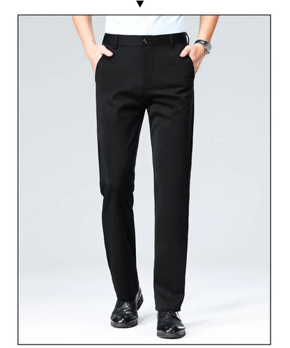 New Arrival Men's Stretch Pants Cool Classic Fit Flat Front Casual Pants Wrinkle Resistant Work Pants
