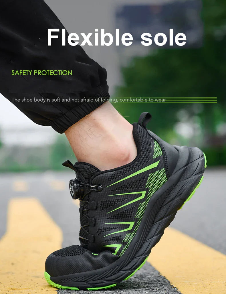 Safety Shoes Man Lightweight Steel Toe Shoes for Men Women Comfort Breathable Safety Shoes Man Indestructible Work Shoes Men ﻿