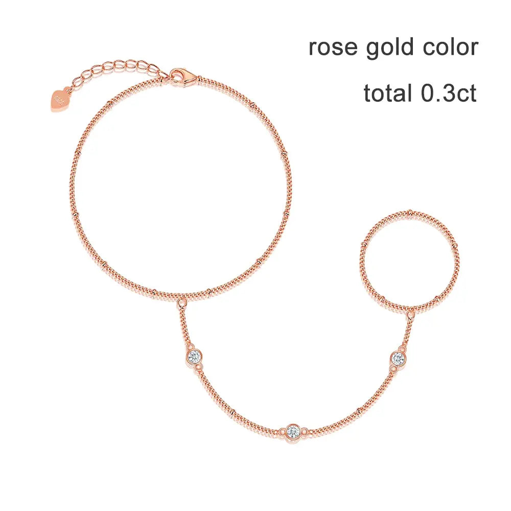 3mm D Color Moissanite Bracelets for Women 14-21cm Adjustable Chain GRA Certified s925 Sterling Silver Bubble Bracelet