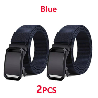 Tactical Belt For Men Canvas Automatic Buckle Belt Man Durable Casual Outdoor Hunting Adventures Training Pants Waist Belt Golf