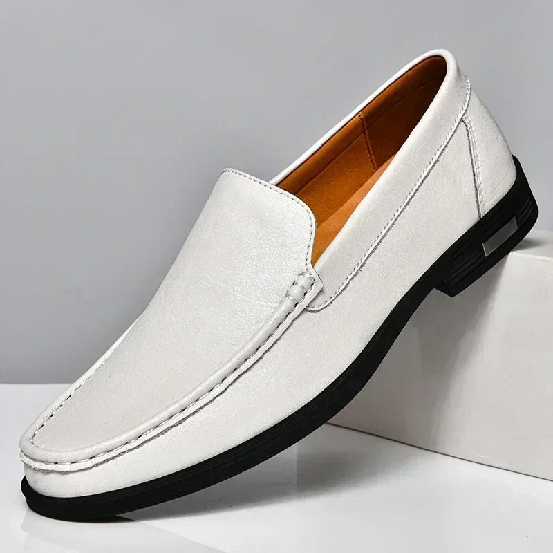 Leather Men Footwear Slip on Office Man Formal Shoes Wedding Party Men Dress Shoes Breath Driving Lazy Loafers