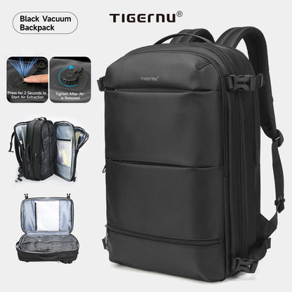 Vacuum Compression Backpacks Men Travel Backpack Expandable USB Bag Large Capacity 17 Laptop Bags For Schoo Cabin Bags