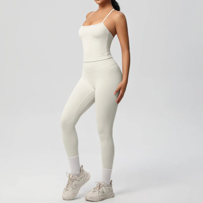 2PCS Yoga Set Nude Feeling Workout Sets Women Tracksuit Gym Push Up Fitness Running Workout Sportwear Sport Bra Leggings Suit