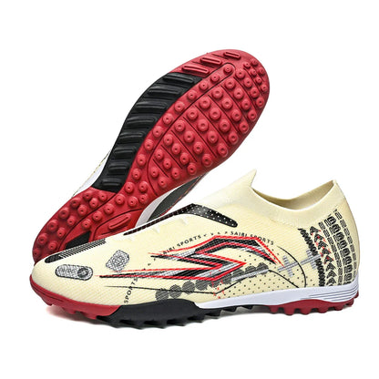 TF Soccer Cleats Men Women Kids PU Synthetic Upper Rubber Outsole Wear-resistant Non-slip Training Shoes