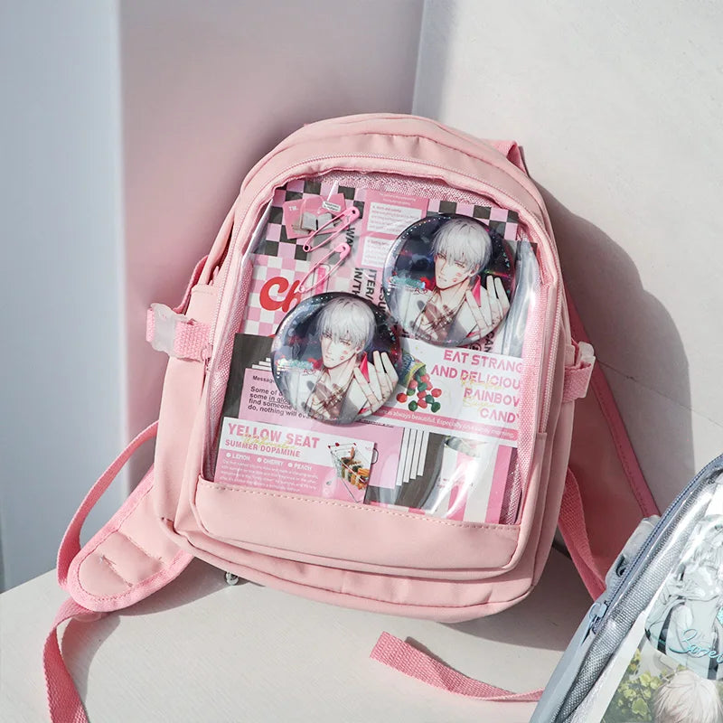 Cute Mini Backpack Women Kawaii Ita Bag Sweet Girl Transparent Rucksack DIY Personality Display Knapsack Lolita Shoulder Bag