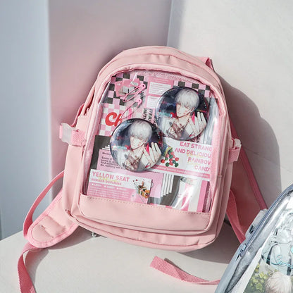 Cute Mini Backpack Women Kawaii Ita Bag Sweet Girl Transparent Rucksack DIY Personality Display Knapsack Lolita Shoulder Bag
