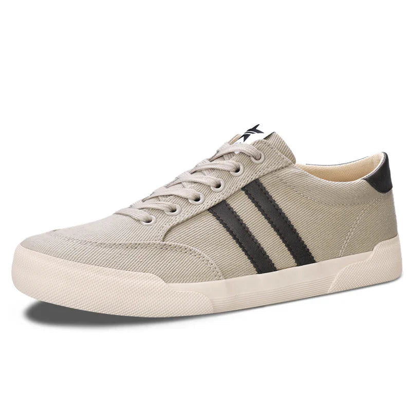 Retro Green Vulcanize Shoes Men Breathable Leisure Shoes For Men Lightweight Flat Casual Canvas Sneaker