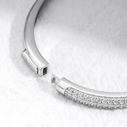1.5mm 2.3CT All Moissanite Bangle for Women Luxury Quality Jewelry S925 Sterling Silver Bracelets Birthday Christmas Gift