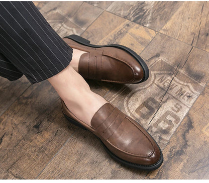 Classic Men's Dress Shoes Office Formal Leather Shoes High Quality Brogues Casual Business Shoes For Men Social Party Loafers