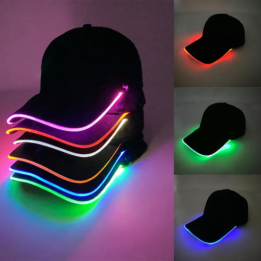 Baseball Caps Night Glow Light Cap Boys Girls Fashion Headwear Costumes Accessory Caps Hats