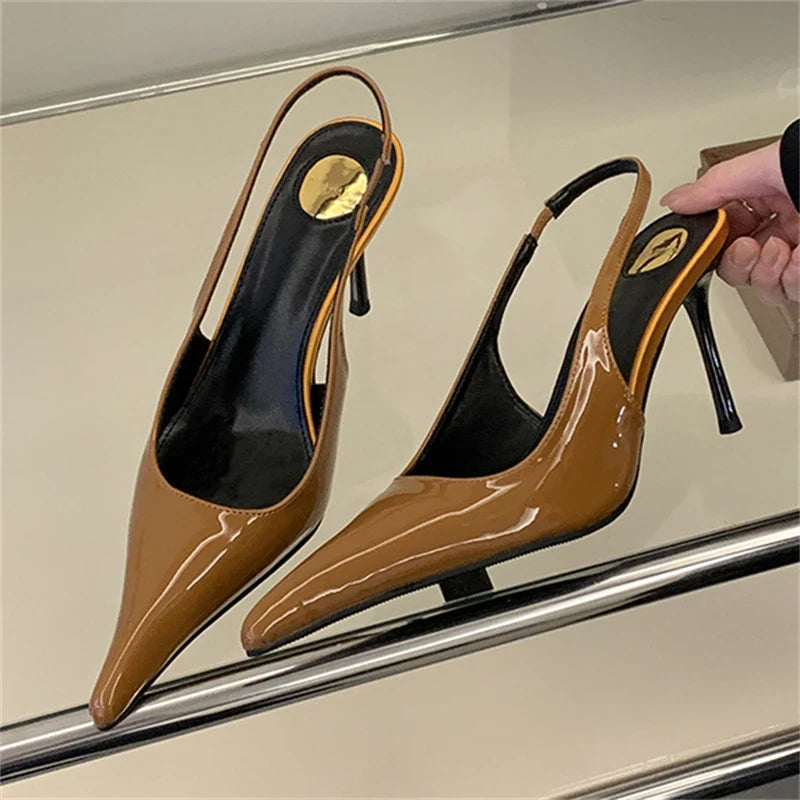 2026 Spring Fashion Sexy Pointed Toe Pumps Women Elegant Thin Heels Wedding Mule Ladies Shoes Zapatos De Mujer