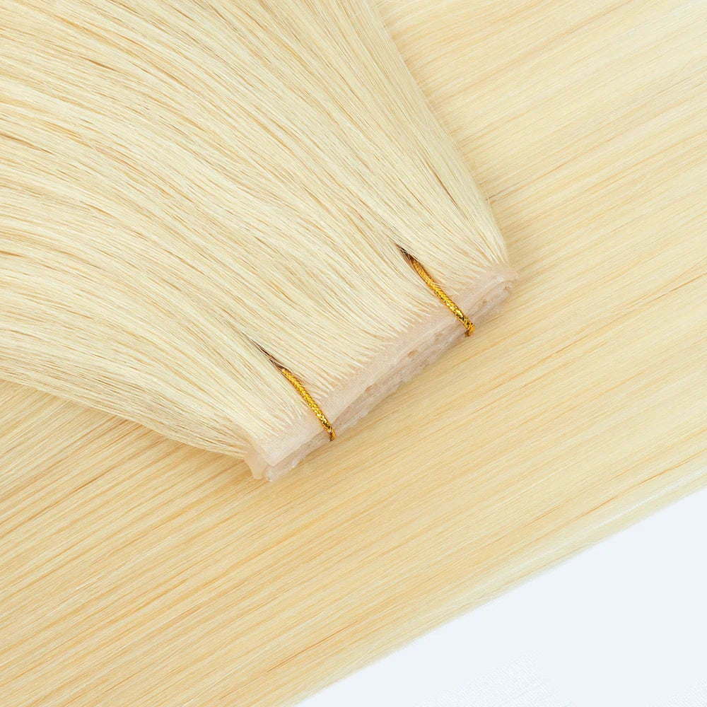 Invisible Hole Flat Pu Tape Human Hair Twin Tabs 25cm Long Tape PU Weft Real Human Hair No Glue Microlink Application 40-50g
