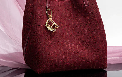 Women's Handbag Large Capacity Women's Simple Daily Commute Versatile Solid Color Letter Printed Design Shoulder Bag