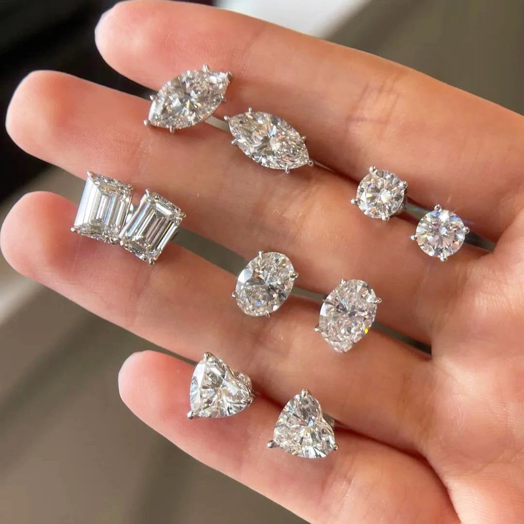 0.5-2ct Moissanite Diamond Stud Earrings for Women Original 925 Sterling Silver Lady's Moissanite Earring New 2026