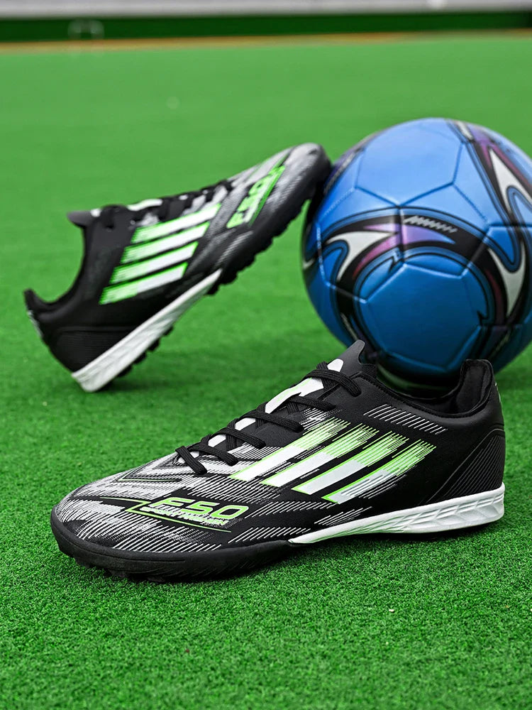 Soccer Cleats for Men Women Breathable Cushioned Insole Anti-Slip Football Shoes for AG/TF Outdoor Sports Boots