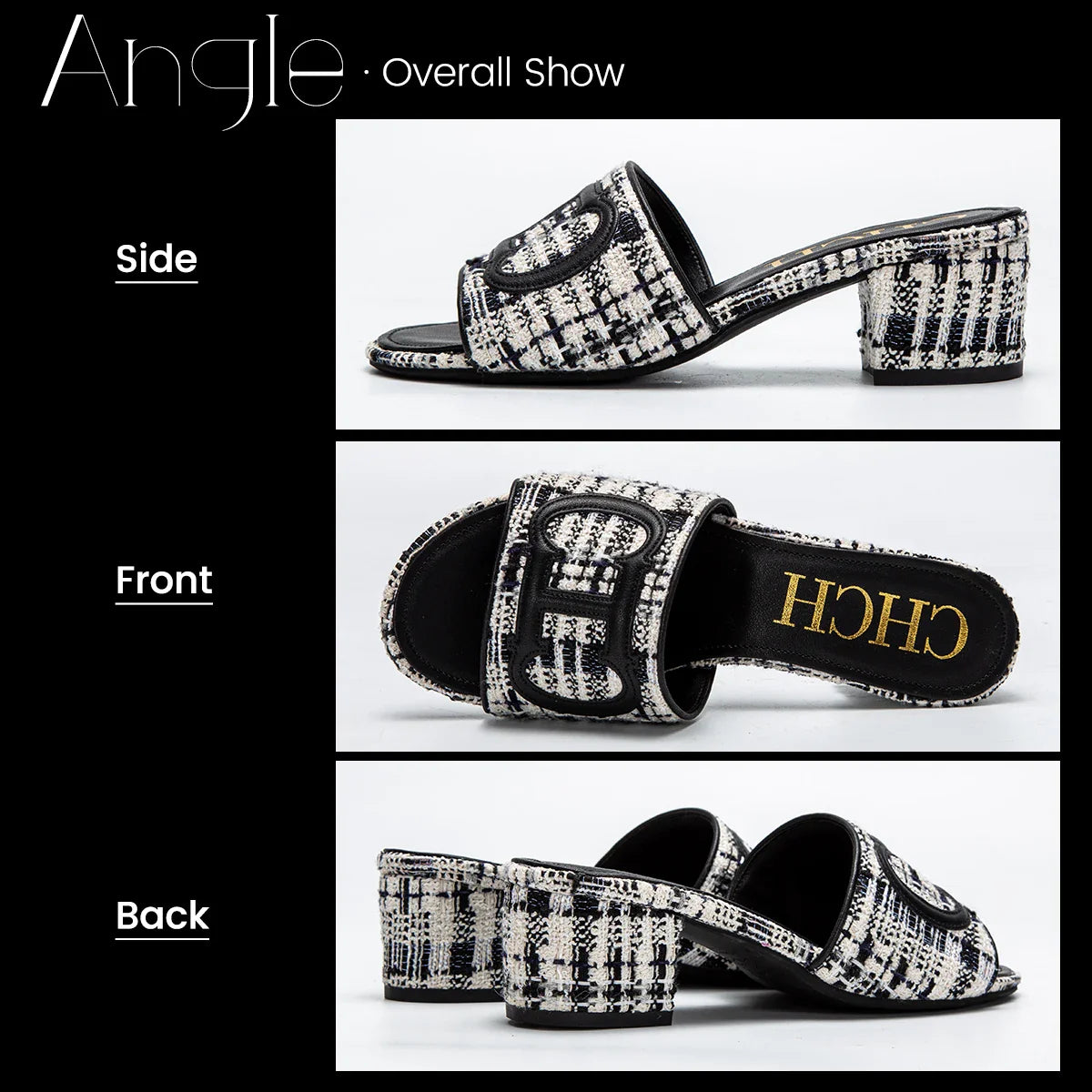 Slippers New summer Brand Fabric Low Heel Sandals Outdoor Business Commuter Women's Shoes 2024