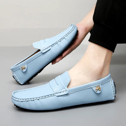 2025 New Handmade Beanie Shoes Men's Soft Sole Lazy Korean Style Trbottomy Easiest for Match Casual Slip-On Driving