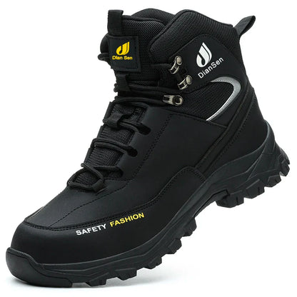 Men's Safety Shoes Steel Toe Anti Smash Safety Boots Puncture Proof Construction Wear-Resistant Work Boots