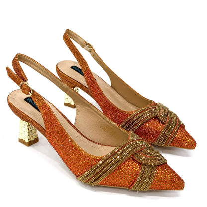Temperament New Women's Shoes Wedding Shoes Ladies Dress Shoes Rhinestone Leather Italian Elegant Women Party Pumps