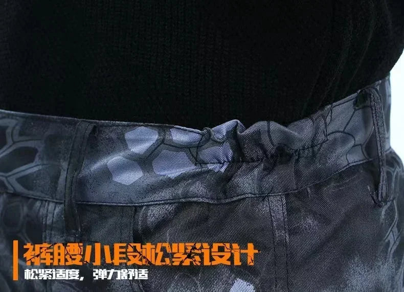 Labor Insurance Cloth Uniform Men's Soft Tracksuit Outdoor Suit Designer Clothes Black Python Pattern Wear-resistant Overalls