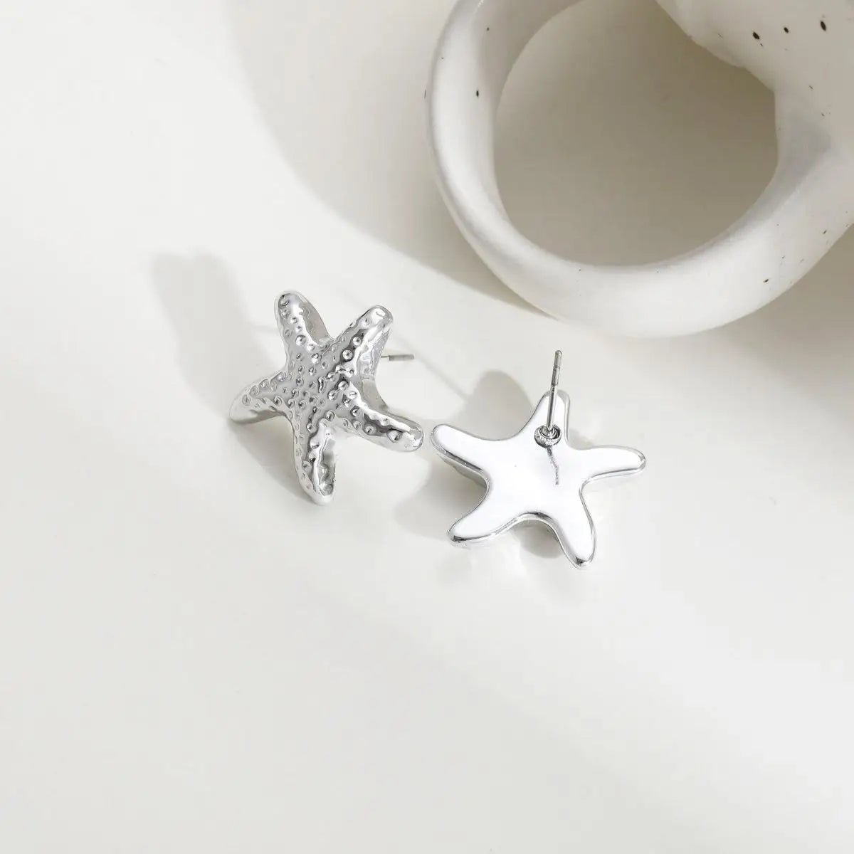 1 Pair Geometric Temperament Casual Starfish Stud Earrings Summer Simple Beach Vacation Style Earrings Ocean Jewelry Gift
