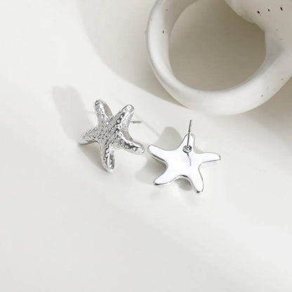 1 Pair Geometric Temperament Casual Starfish Stud Earrings Summer Simple Beach Vacation Style Earrings Ocean Jewelry Gift