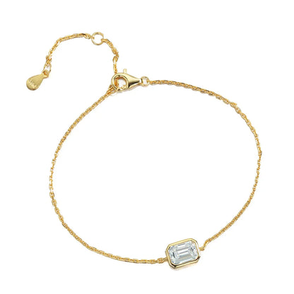 1CT Solitaire Diamond Moissanite Bubble Bracelets For Women 925 Silver Plated 18k Minimalist Charm Wrist Chain Adjustable