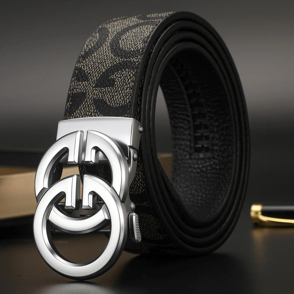 2025 New business Male Famous Style Metal Automatic Buckle Luxury Brand Women Belt Genuine Leather Belts for Men Strap jeans