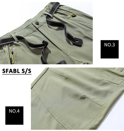 Lightweight Fishing Pants Stretch Waterproof Tactical Pants Men XL-5XL Summer Quick Dry Hiking Pants Men Zipper Pockets Trousers