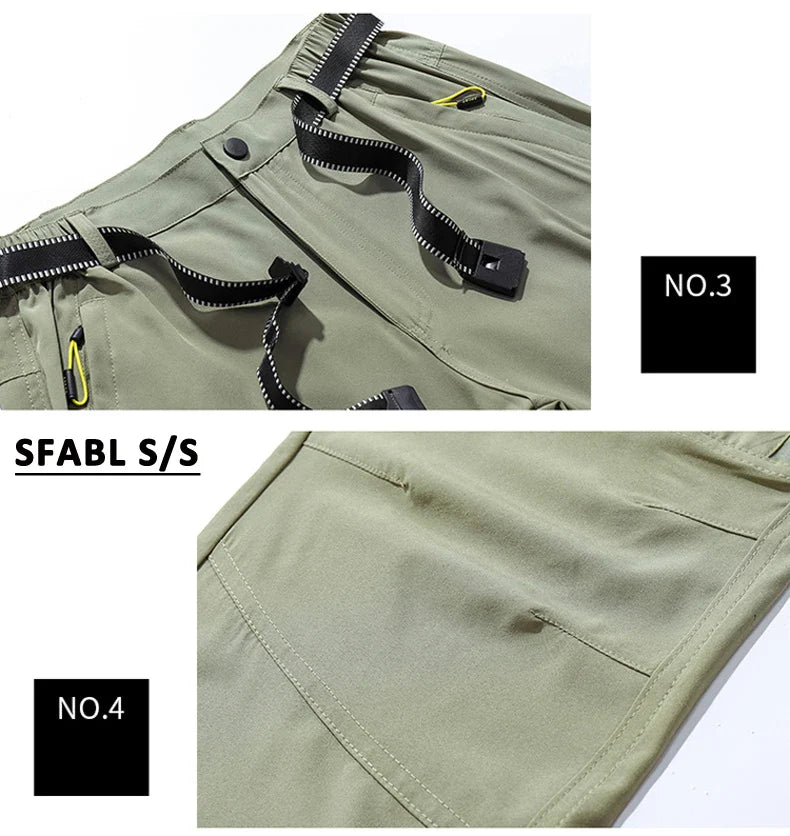 5XL Summer Quick Dry Hiking Pants Men Stretch Waterproof Tactical Pants Zipper Pockets Trousers Lightweight Fishing Pants