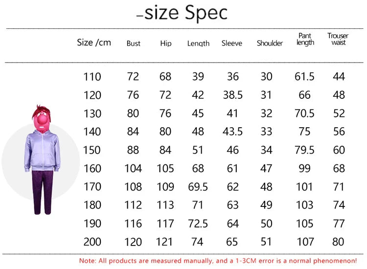NewAnime Movie Inside Out Joy Cospaly Costume Joy Anger Fear Cos Outfits For Adult Kids Halloween Stage Performance Costume