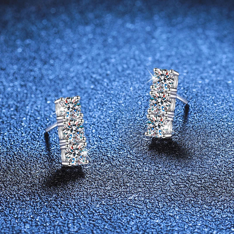 1.2cttw Full Moissanite Stud Earrings for Women 3.5mm Gemstone Lab Diamond Studs Earrings 925 Sterling Silver Jewelry