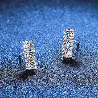 1.2cttw Full Moissanite Stud Earrings for Women 3.5mm Gemstone Lab Diamond Studs Earrings 925 Sterling Silver Jewelry
