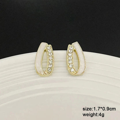Pure White Women's Dangle Earrings Blooming Flower Acrylic Enamel Butterfly Imitation Pearl Heart Hanging Earrings Elegant brinc
